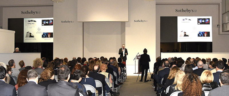Niio co-founder & CEO, Rob Anders presenting to a full house at Sotheby's.